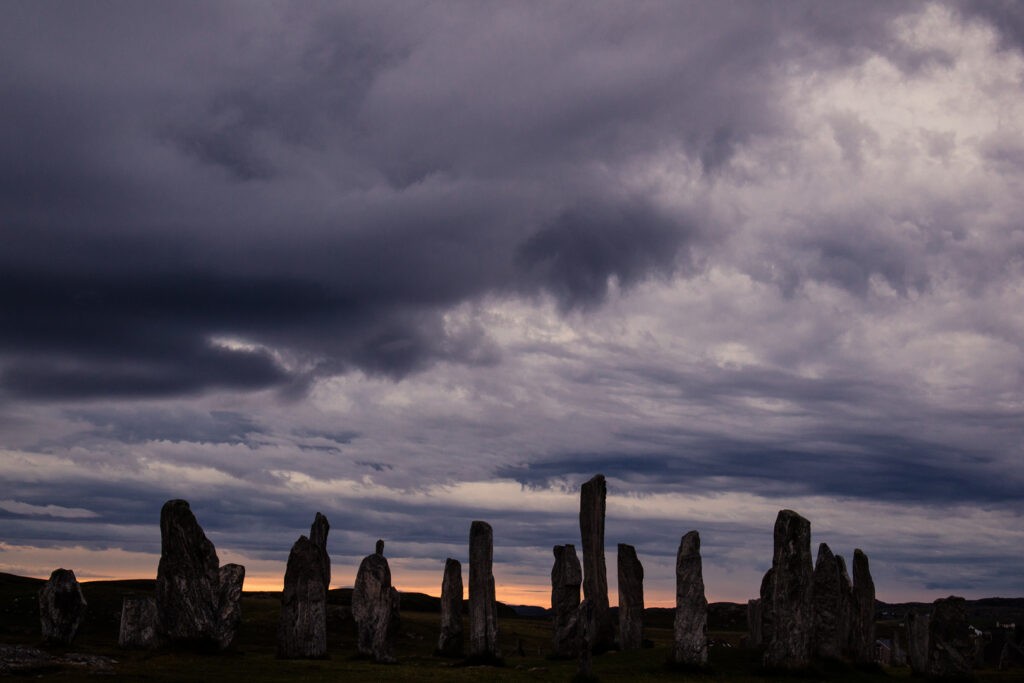 Callanish standing stones at sunset