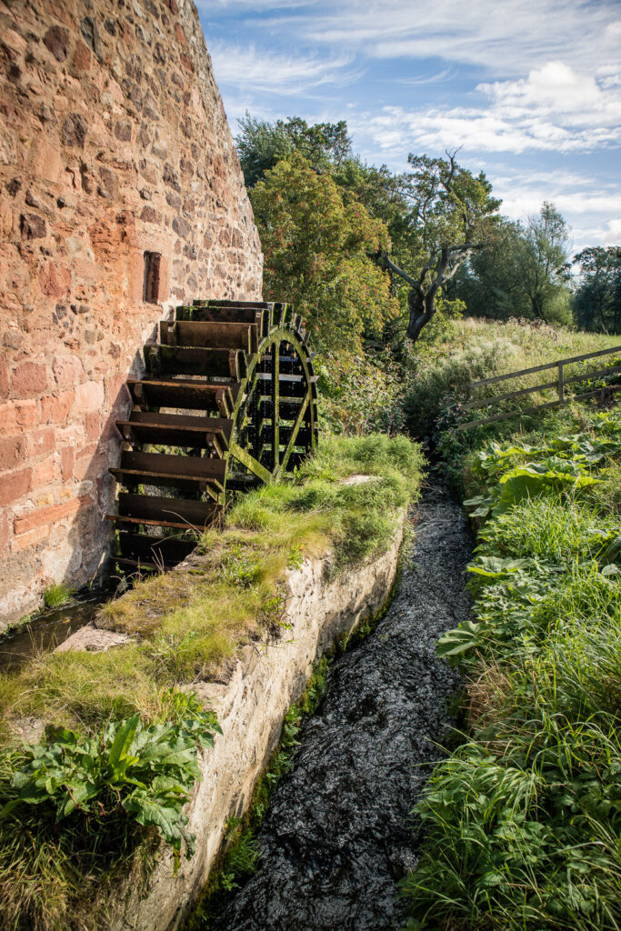 The water wheel at Preston Mill, Outlander film location in Scotland