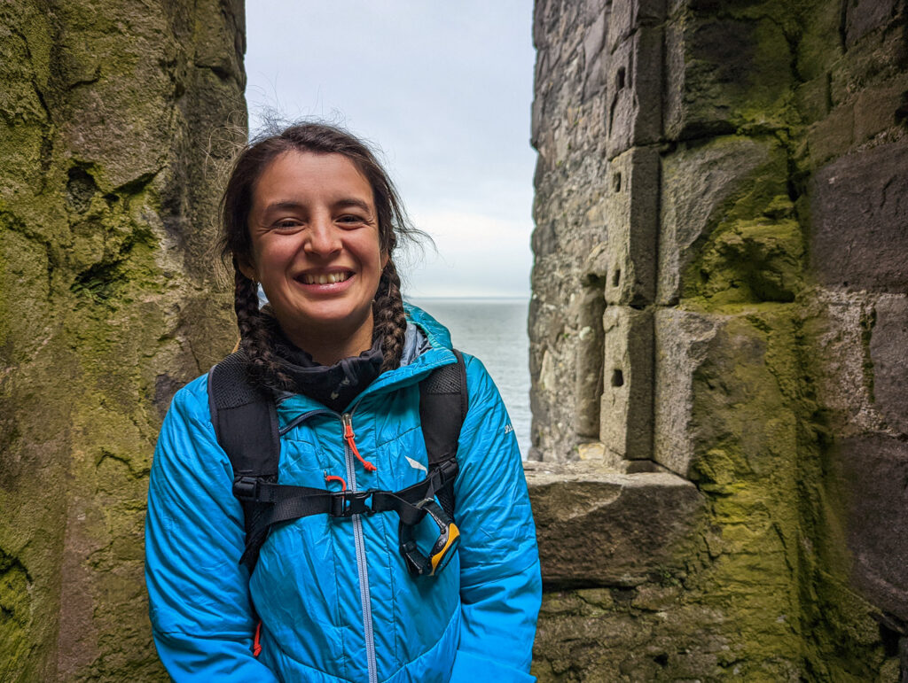Hiking guide Kirsty Pallas at Gylen Castle, Isle of Kerrera